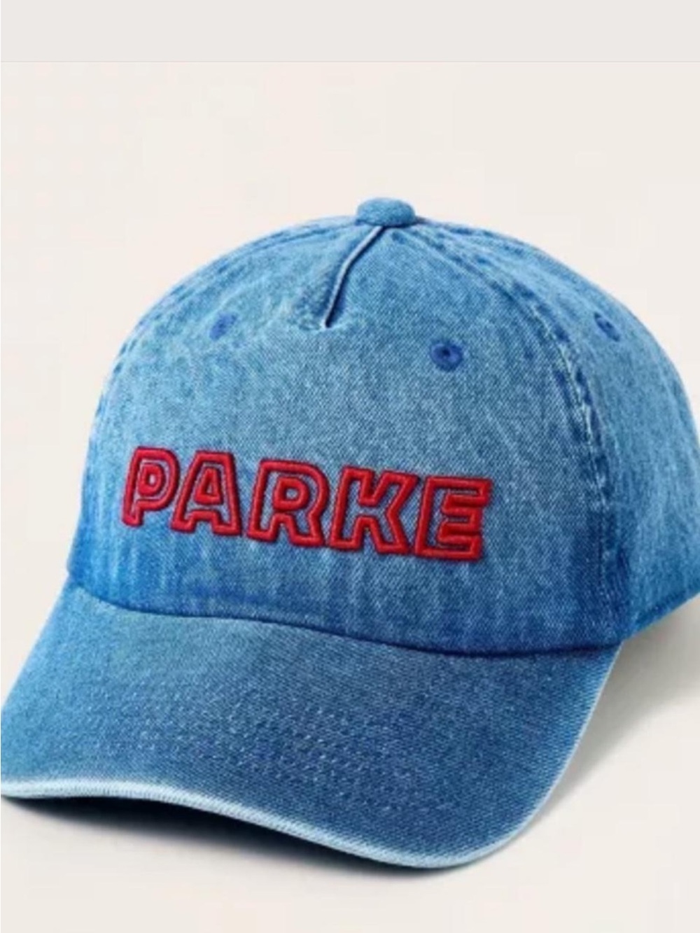 PARKE: Denim Embroidered Baseball Cap|NWT
